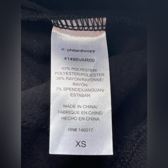 n:PHILANTHROPY black soft pleated drawstring pants with cream bows - Picture 8 of 8